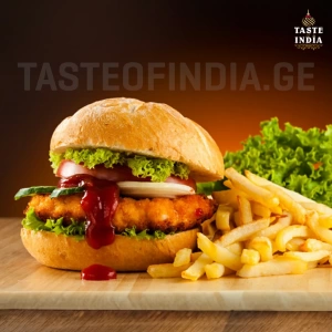Non Veg Burger With French Fries
