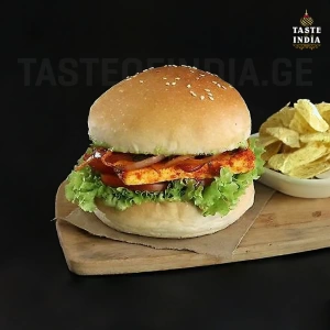 Paneer Burger With French Fries