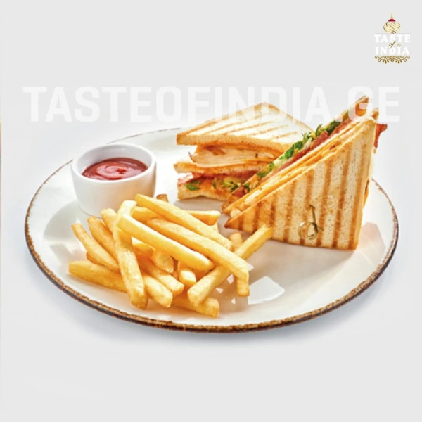 Club Sandwich With French Fries